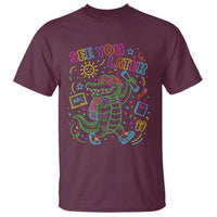 See You Later Alligator Last Day Of School T Shirt Cute Neon Chalkboard Kindergarten Graduation