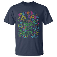 See You Later Alligator Last Day Of School T Shirt Cute Neon Chalkboard Kindergarten Graduation