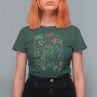 See You Later Alligator Last Day Of School T Shirt For Women Cute Neon Chalkboard Kindergarten Graduation