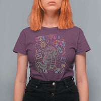 See You Later Alligator Last Day Of School T Shirt For Women Cute Neon Chalkboard Kindergarten Graduation