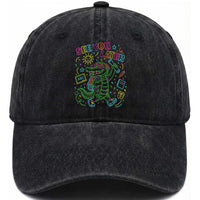 See You Later Alligator Last Day Of School Washed Cotton Baseball Cap Cute Neon Chalkboard Kindergarten Graduation
