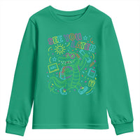 See You Later Alligator Last Day Of School Youth Sweatshirt Cute Neon Chalkboard Kindergarten Graduation