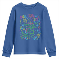 See You Later Alligator Last Day Of School Youth Sweatshirt Cute Neon Chalkboard Kindergarten Graduation