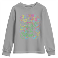 See You Later Alligator Last Day Of School Youth Sweatshirt Cute Neon Chalkboard Kindergarten Graduation