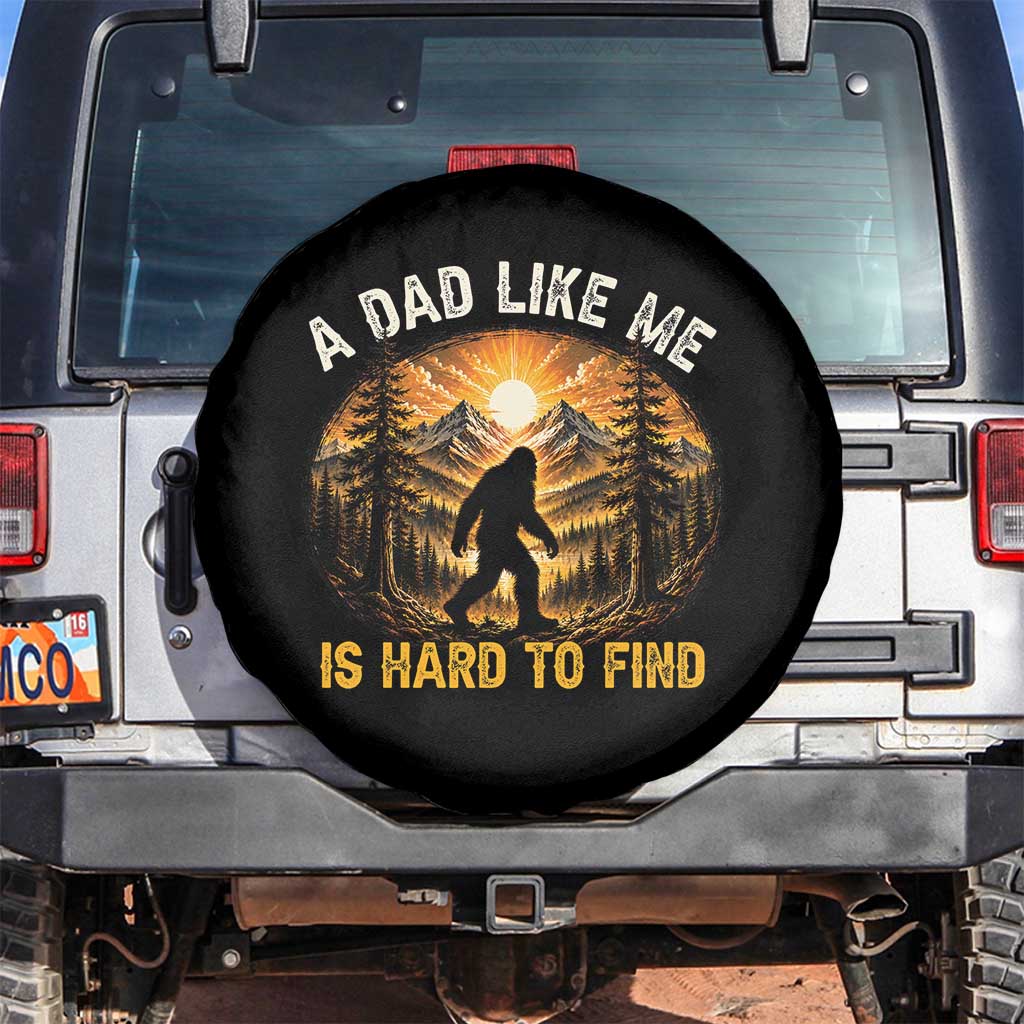 Retro Bigfoot Dad Like Me Is Hard To Find Spare Tire Cover Sasquatch Gift for Outdoorsy Fathers Myth Seekers