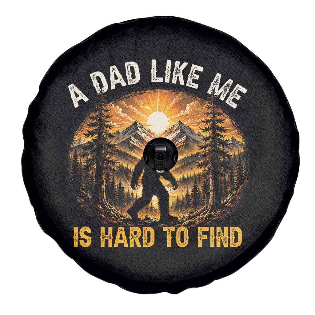 Retro Bigfoot Dad Like Me Is Hard To Find Spare Tire Cover Sasquatch Gift for Outdoorsy Fathers Myth Seekers
