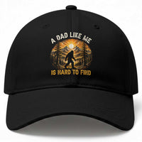 Retro Bigfoot Dad Like Me Is Hard To Find Baseball Cap Sasquatch Gift for Outdoorsy Fathers Myth Seekers
