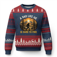 Retro Bigfoot Dad Like Me Is Hard To Find Ugly Christmas Sweater Sasquatch Gift for Outdoorsy Fathers Myth Seekers