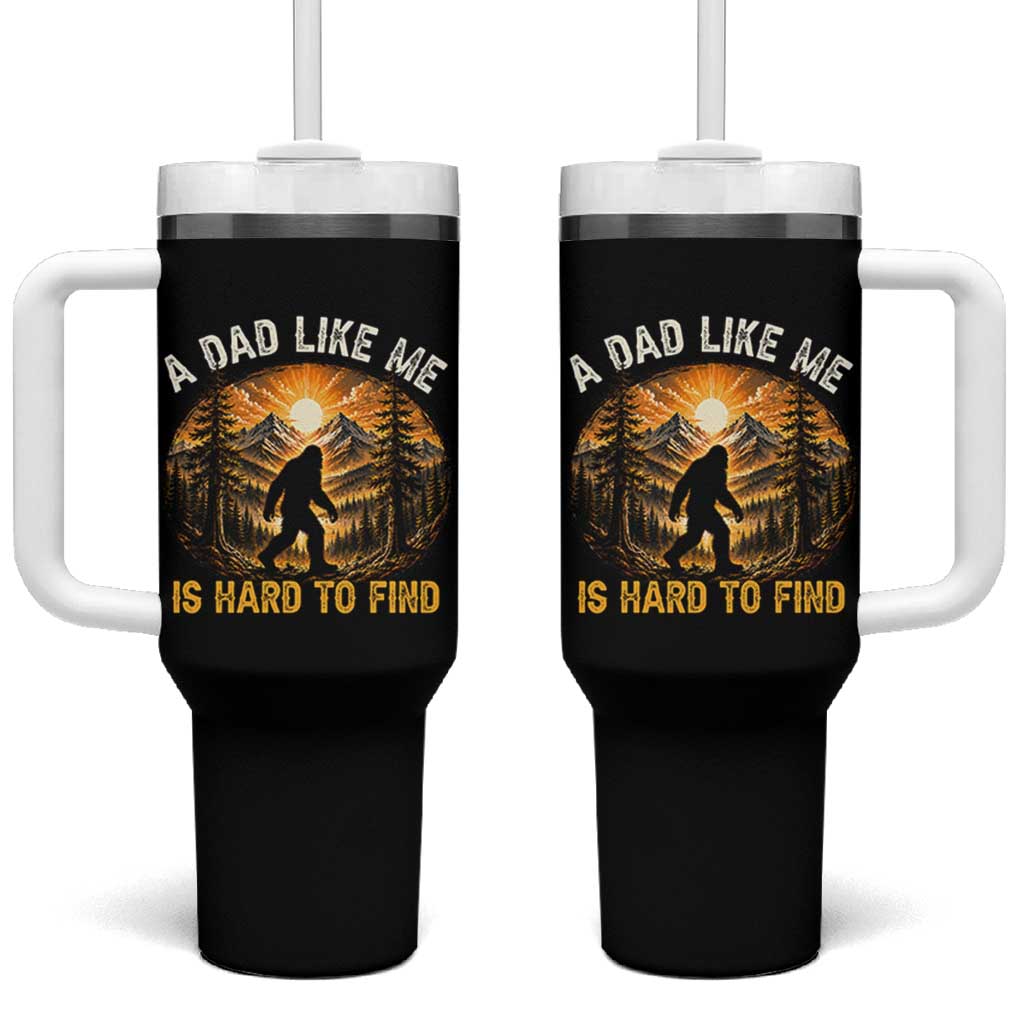 Retro Bigfoot Dad Like Me Is Hard To Find Tumbler With Handle Sasquatch Gift for Outdoorsy Fathers Myth Seekers