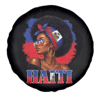 Haitian Queen Afro Melanin Graphic Spare Tire Cover Haiti Flag Heritage Pride