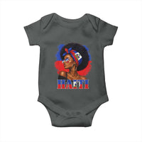 Haitian Queen Afro Melanin Graphic Baby Onesie Haiti Flag Heritage Pride