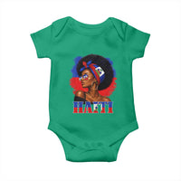 Haitian Queen Afro Melanin Graphic Baby Onesie Haiti Flag Heritage Pride