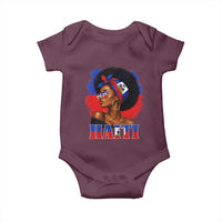 Haitian Queen Afro Melanin Graphic Baby Onesie Haiti Flag Heritage Pride