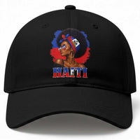 Haitian Queen Afro Melanin Graphic Baseball Cap Haiti Flag Heritage Pride