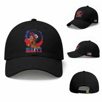 Haitian Queen Afro Melanin Graphic Baseball Cap Haiti Flag Heritage Pride