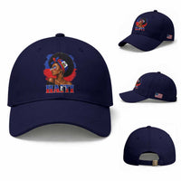 Haitian Queen Afro Melanin Graphic Baseball Cap Haiti Flag Heritage Pride
