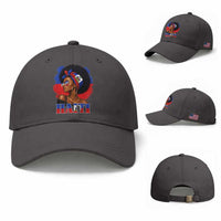 Haitian Queen Afro Melanin Graphic Baseball Cap Haiti Flag Heritage Pride