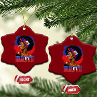 Haitian Queen Afro Melanin Graphic Ceramic Ornament Haiti Flag Heritage Pride