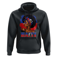 Haitian Queen Afro Melanin Graphic Hoodie Haiti Flag Heritage Pride