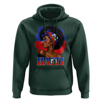 Haitian Queen Afro Melanin Graphic Hoodie Haiti Flag Heritage Pride