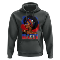 Haitian Queen Afro Melanin Graphic Hoodie Haiti Flag Heritage Pride
