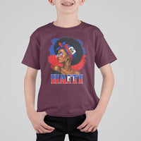 Haitian Queen Afro Melanin Graphic T Shirt For Kid Haiti Flag Heritage Pride