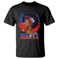 Haitian Queen Afro Melanin Graphic T Shirt Haiti Flag Heritage Pride