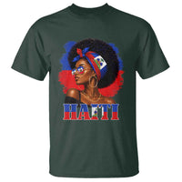 Haitian Queen Afro Melanin Graphic T Shirt Haiti Flag Heritage Pride