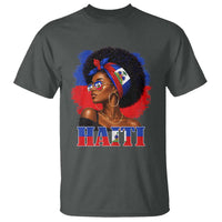 Haitian Queen Afro Melanin Graphic T Shirt Haiti Flag Heritage Pride