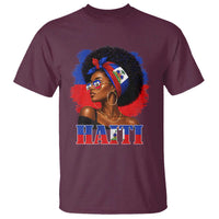 Haitian Queen Afro Melanin Graphic T Shirt Haiti Flag Heritage Pride