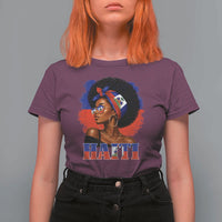 Haitian Queen Afro Melanin Graphic T Shirt For Women Haiti Flag Heritage Pride