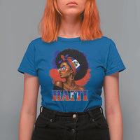 Haitian Queen Afro Melanin Graphic T Shirt For Women Haiti Flag Heritage Pride