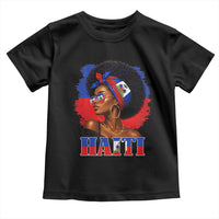 Haitian Queen Afro Melanin Graphic Toddler T Shirt Haiti Flag Heritage Pride
