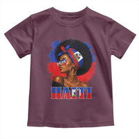Haitian Queen Afro Melanin Graphic Toddler T Shirt Haiti Flag Heritage Pride