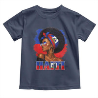 Haitian Queen Afro Melanin Graphic Toddler T Shirt Haiti Flag Heritage Pride
