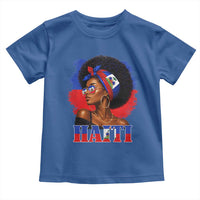 Haitian Queen Afro Melanin Graphic Toddler T Shirt Haiti Flag Heritage Pride