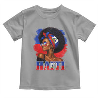Haitian Queen Afro Melanin Graphic Toddler T Shirt Haiti Flag Heritage Pride