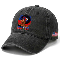 Haitian Queen Afro Melanin Graphic Washed Cotton Baseball Cap Haiti Flag Heritage Pride