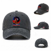 Haitian Queen Afro Melanin Graphic Washed Cotton Baseball Cap Haiti Flag Heritage Pride