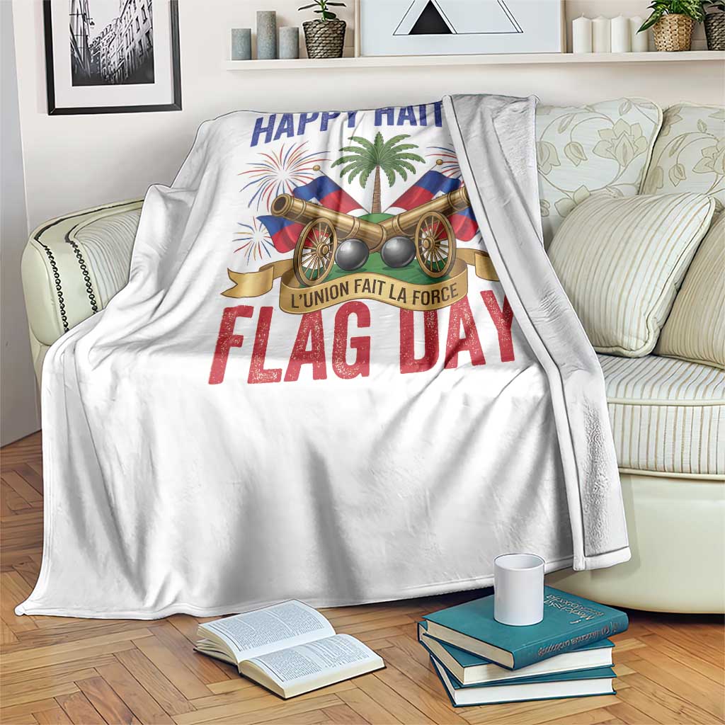 Happy Haitian Flag Day Celebration Graphic Throw Blanket May 18 National Pride Haiti Heritage