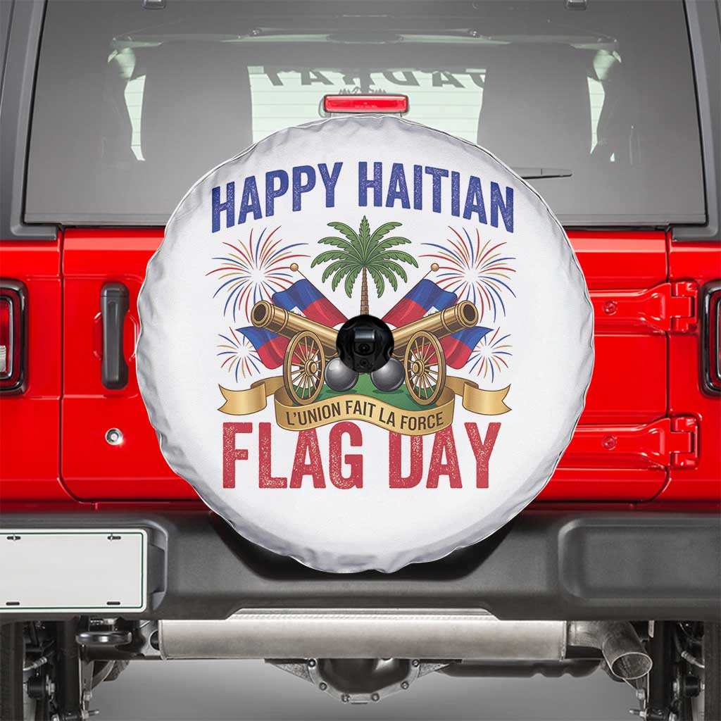 Happy Haitian Flag Day Celebration Graphic Spare Tire Cover May 18 National Pride Haiti Heritage