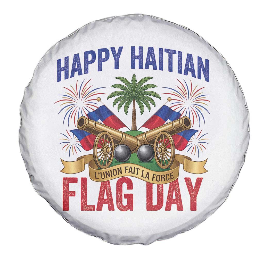 Happy Haitian Flag Day Celebration Graphic Spare Tire Cover May 18 National Pride Haiti Heritage