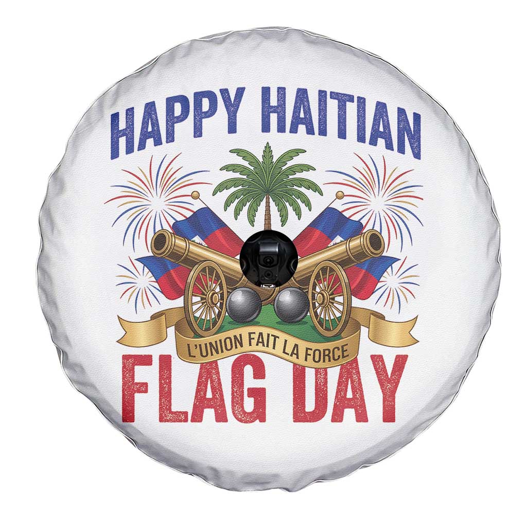 Happy Haitian Flag Day Celebration Graphic Spare Tire Cover May 18 National Pride Haiti Heritage