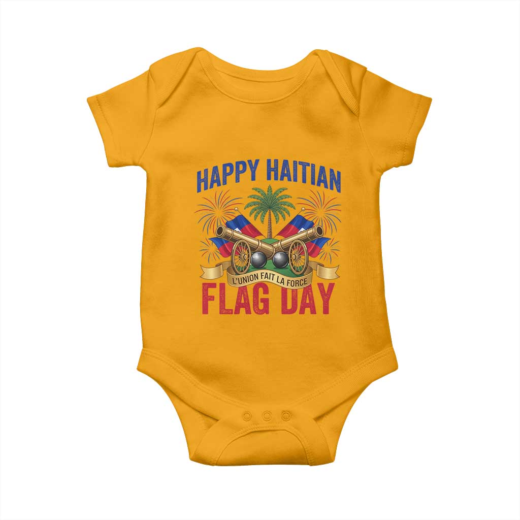 Happy Haitian Flag Day Celebration Graphic Baby Onesie May 18 National Pride Haiti Heritage
