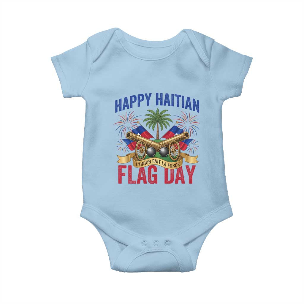 Happy Haitian Flag Day Celebration Graphic Baby Onesie May 18 National Pride Haiti Heritage
