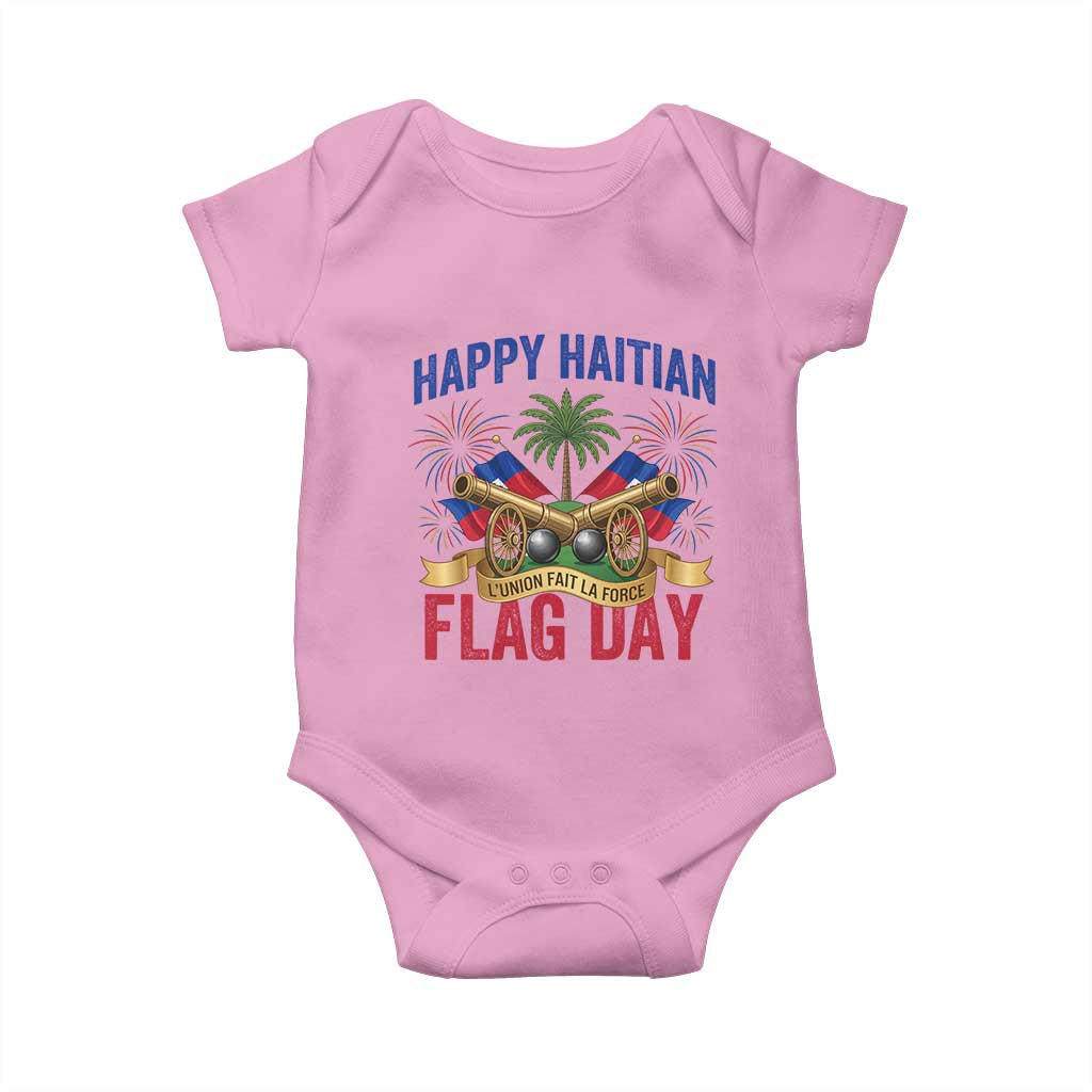 Happy Haitian Flag Day Celebration Graphic Baby Onesie May 18 National Pride Haiti Heritage