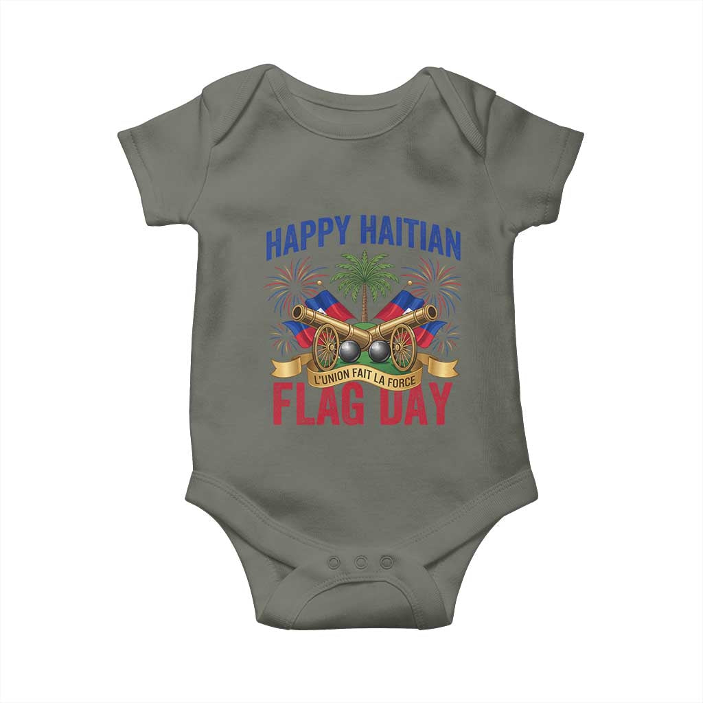 Happy Haitian Flag Day Celebration Graphic Baby Onesie May 18 National Pride Haiti Heritage