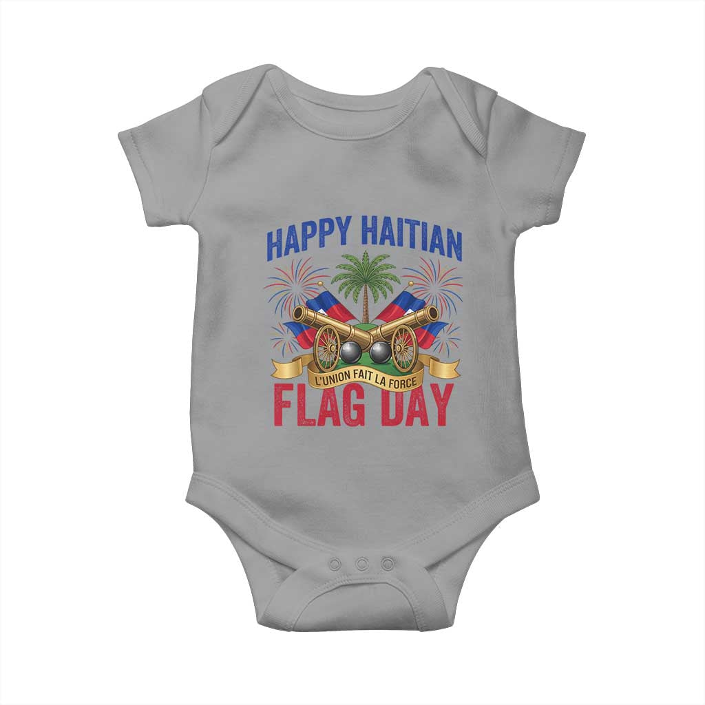 Happy Haitian Flag Day Celebration Graphic Baby Onesie May 18 National Pride Haiti Heritage