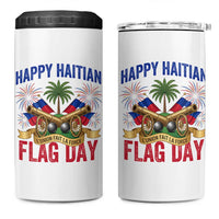 Happy Haitian Flag Day Celebration Graphic 4 in 1 Can Cooler Tumbler May 18 National Pride Haiti Heritage