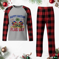 Happy Haitian Flag Day Celebration Graphic Plaid Pajama Set May 18 National Pride Haiti Heritage